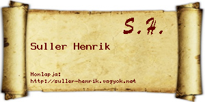 Suller Henrik névjegykártya